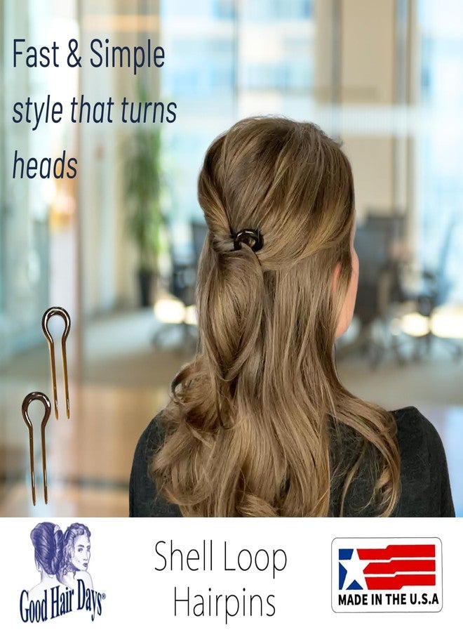 Good Hair Days- Loop hairpin for Hair Craft Hair Beading Bridal Hair Pins Bridal Hair Accessories Special Occasion Hair Accessories Daily Made in USA (2 Hairpins, Shell, 3 1/4" Long) - Image 5